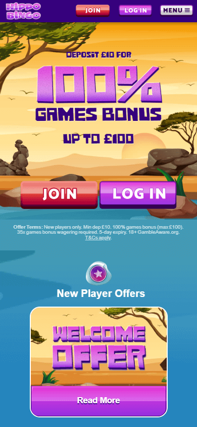 Hippo Bingo Casino Mobile screenshot